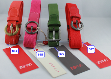ESPRIT Elastik-Gürtel mit Kunstlederschließe,- rot -Schließe silberfarben -